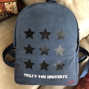 Peace Love World Backpack Trust The Universe